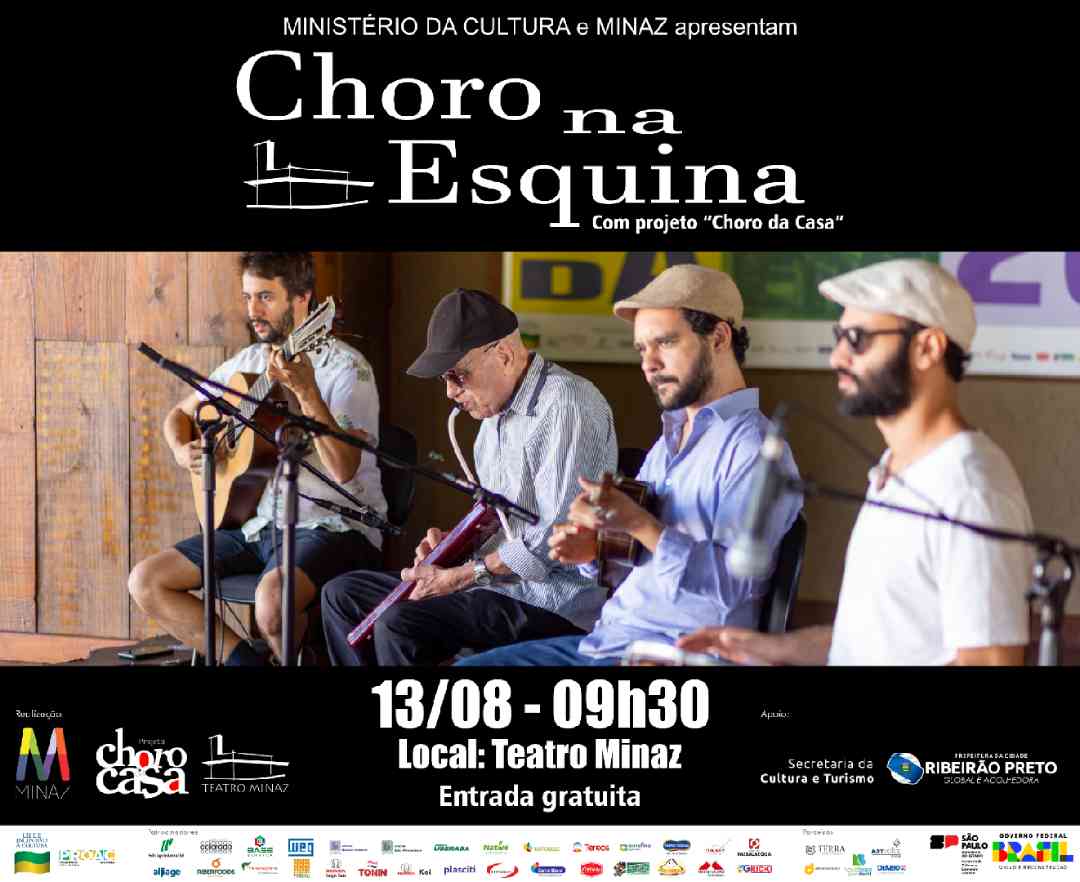 Dia dos Pais terá apresentação especial do Projeto Choro na Esquina