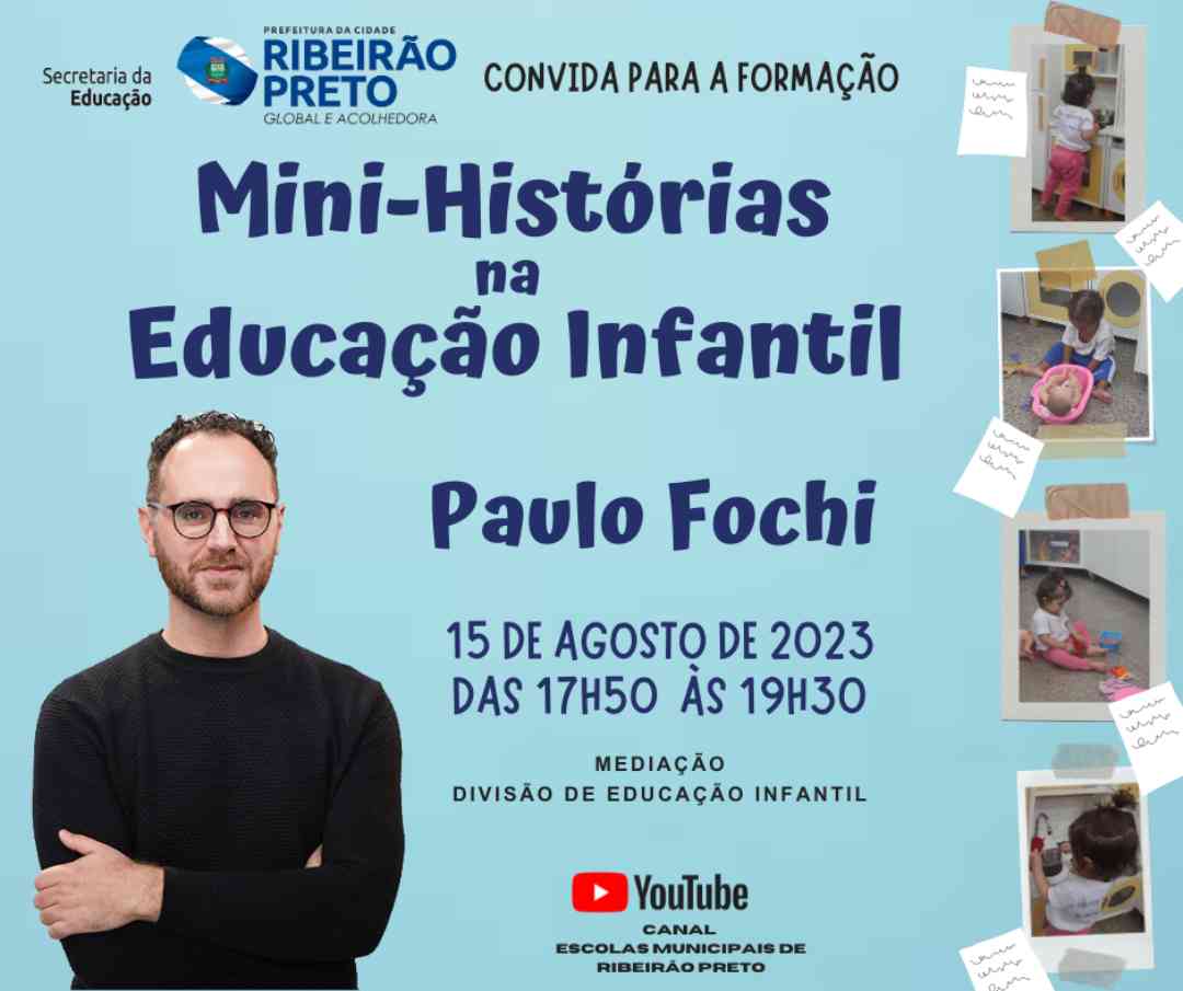 Paulo Fochi, pedagogo e referência em educação infantil, participa de encontro com professores da rede municipal