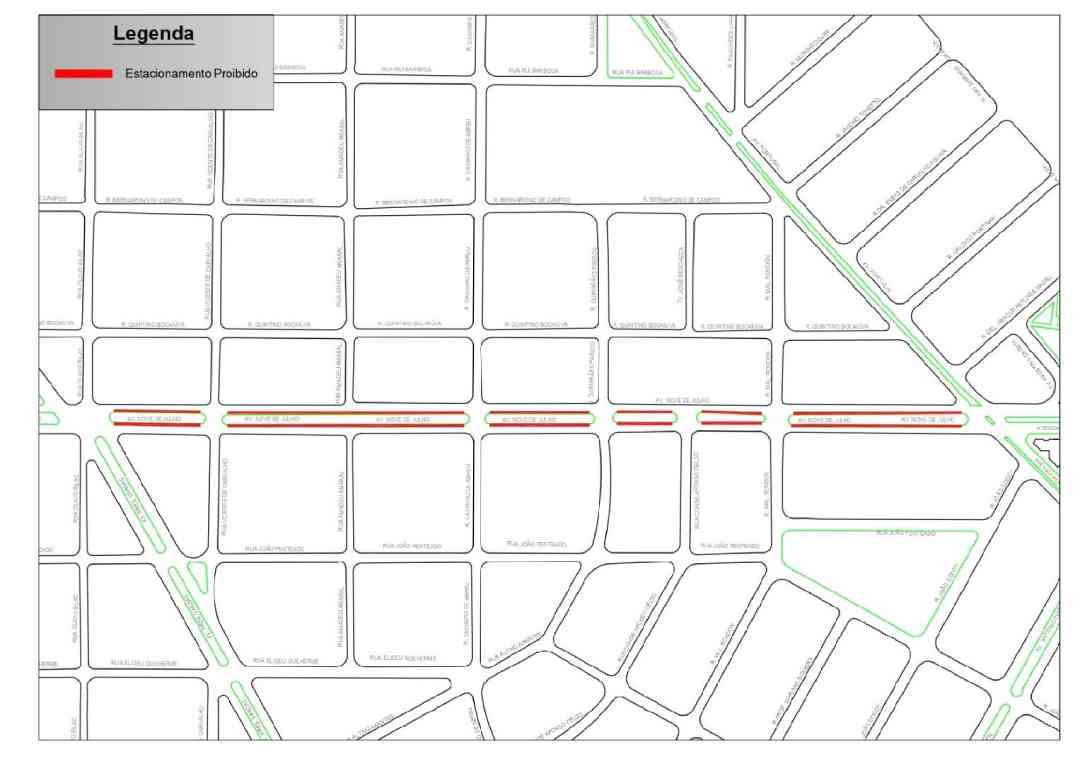 Trecho da avenida Nove de Julho terá sinalização alterada