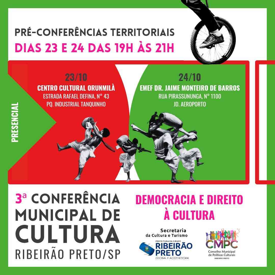 Pré-conferências territoriais presenciais acontecem na próxima semana