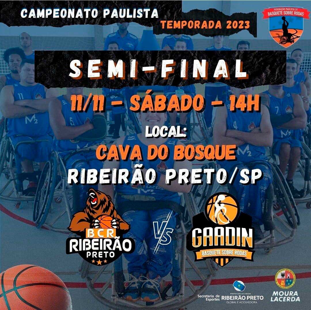 Cava do Bosque recebe semifinal do Paulista de basquete sobre rodas neste sábado