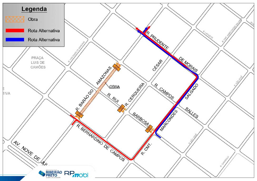 Rua Barão do Amazonas terá novo trecho interditado a partir desta quinta-feira, dia 23