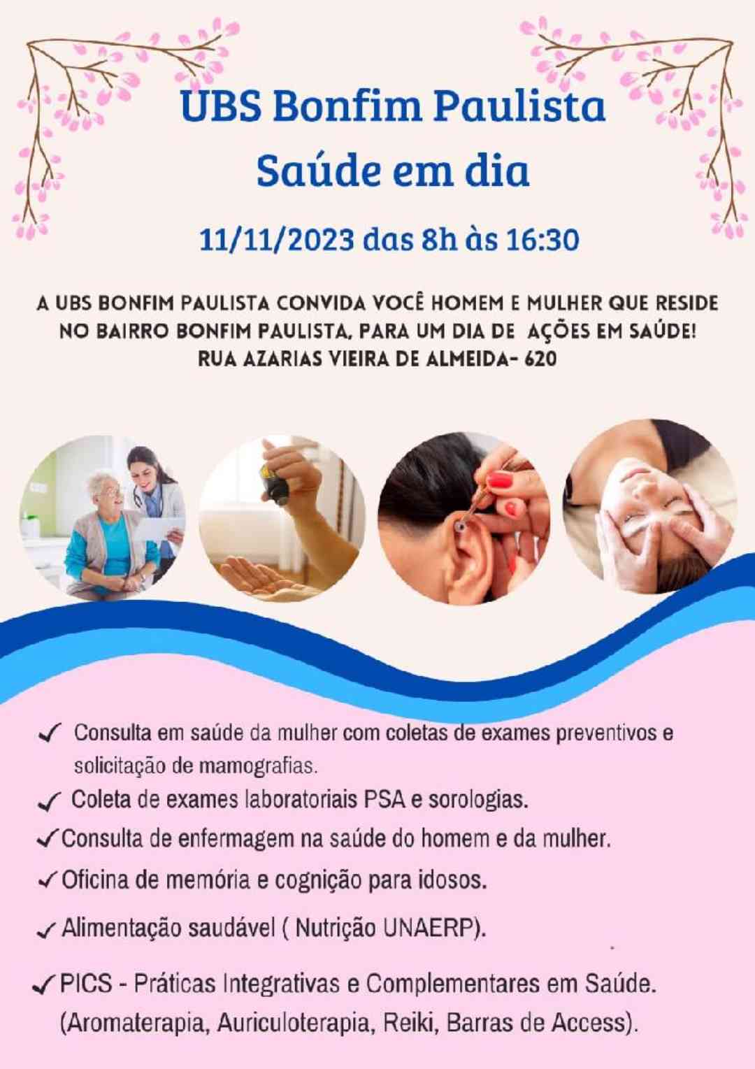 Dentro da campanha Novembro Azul, evento prevê ações para os homens, e série de atividades em saúde para as mulheres