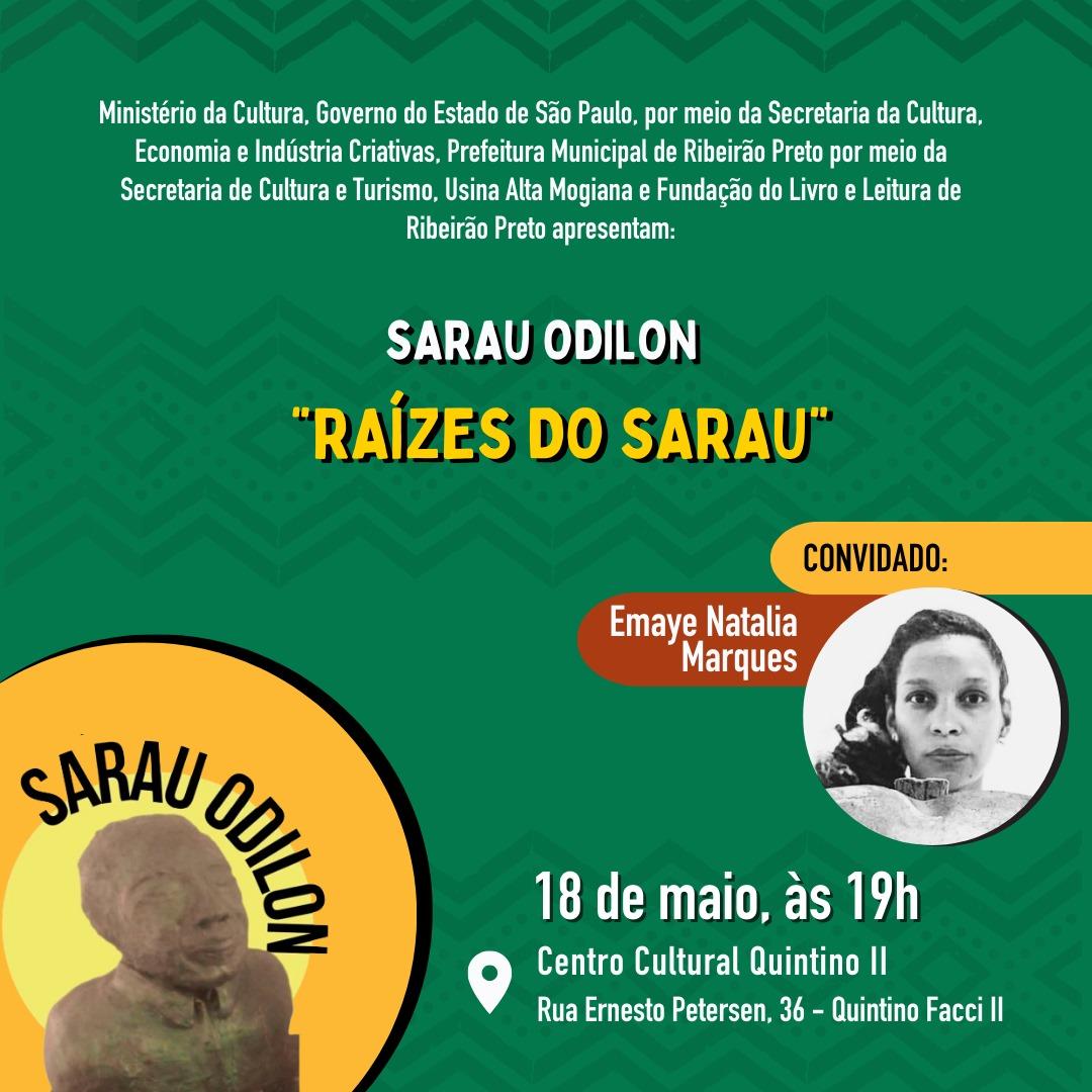 Centro Cultural Quintino II recebe programação do Sarau Odilon neste sábado (18)