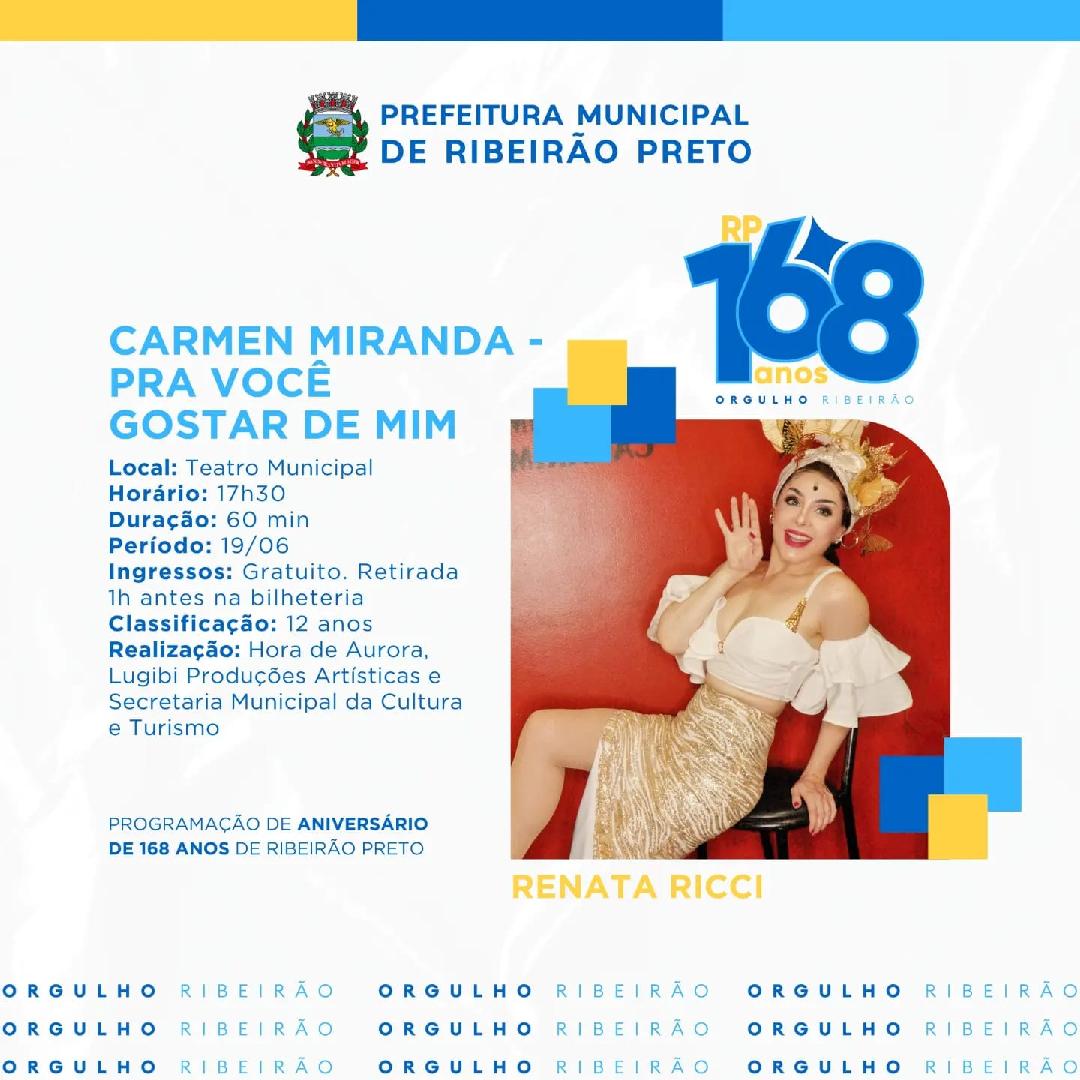 Teatro Municipal recebe musical sobre a vida de Carmen Miranda