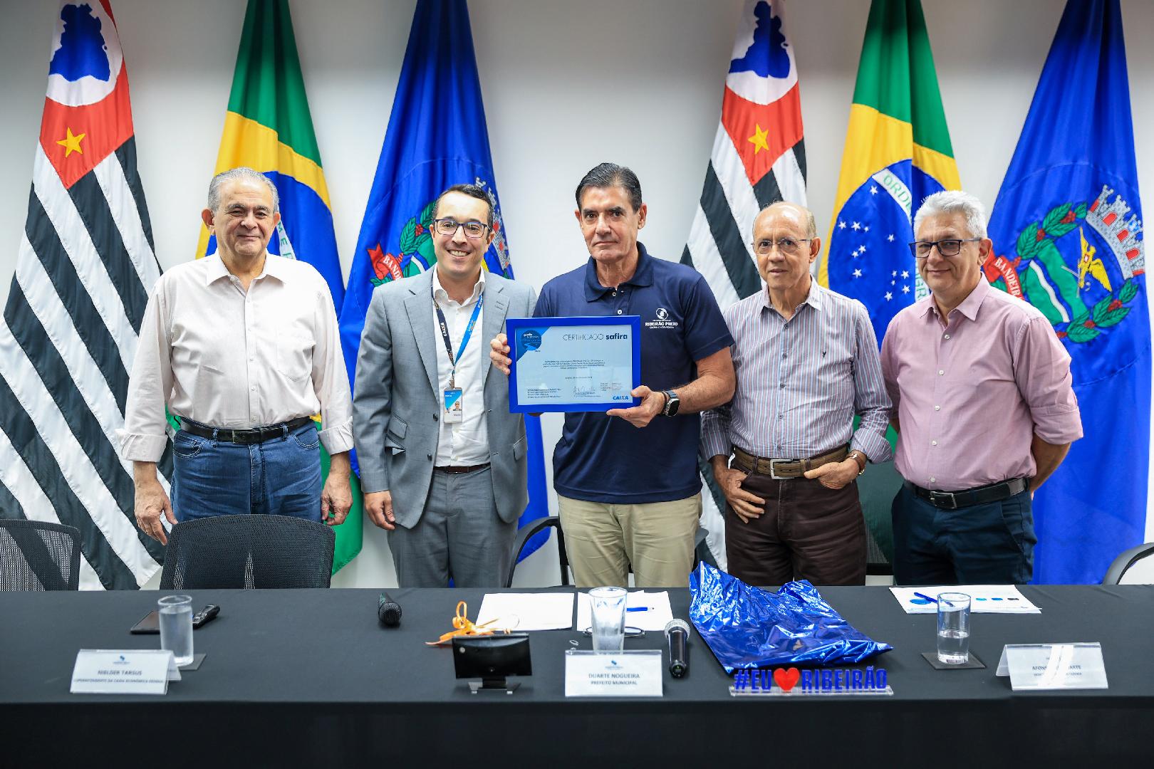 Município de Ribeirão Preto recebe o Selo Azul Gestão Sustentável – Certificado Safira