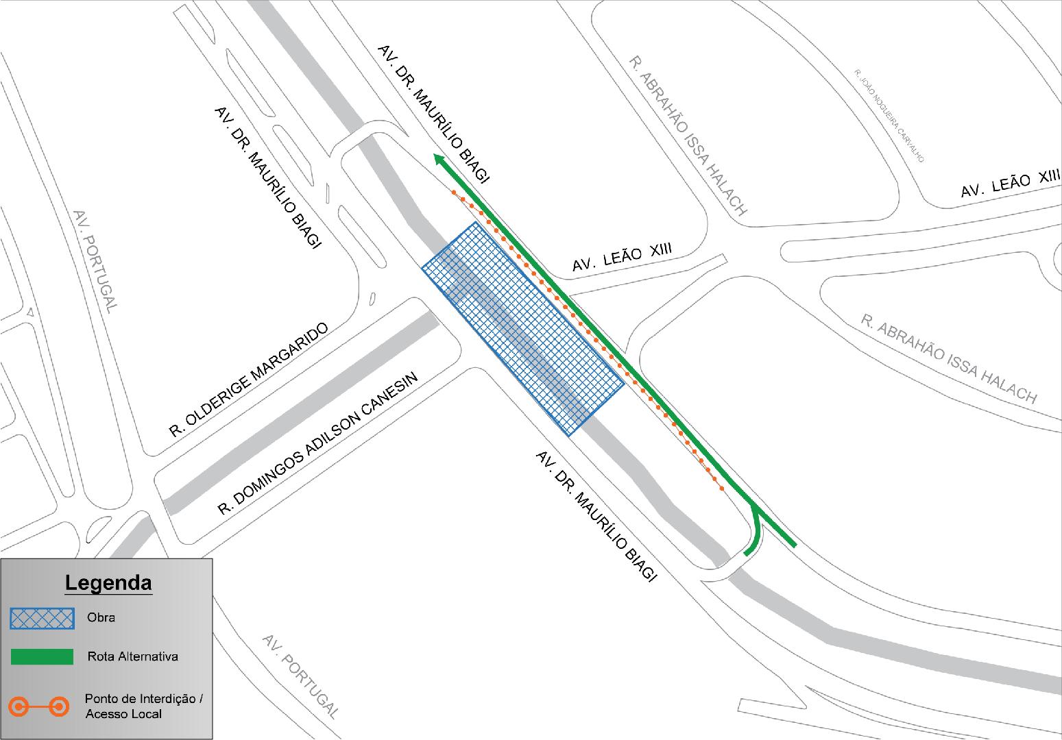 RP Mobi alerta para interdição em trecho da Maurílio Biagi para construção de duas pontes