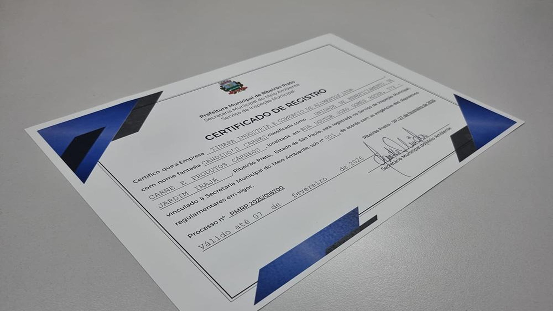 Prefeitura emite certificados de registros no Serviço de Inspeção Municipal